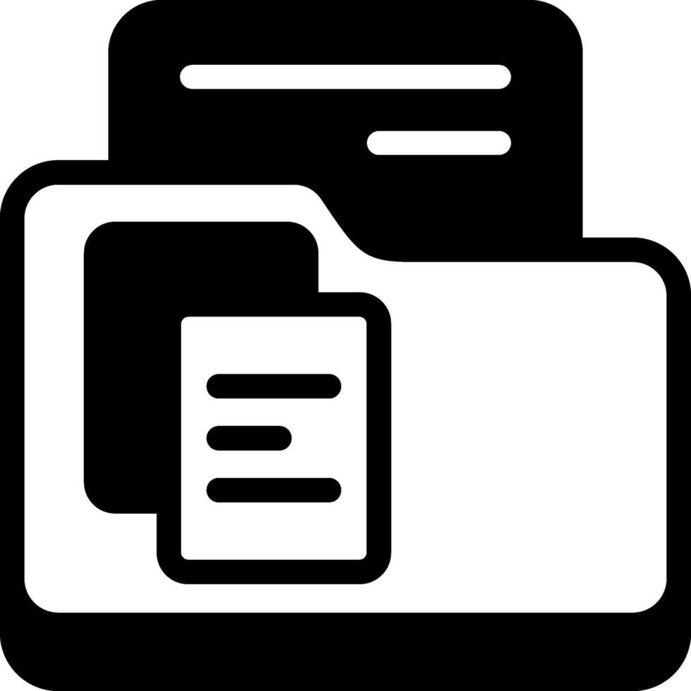 Copy Folder Solid Black Icon vector