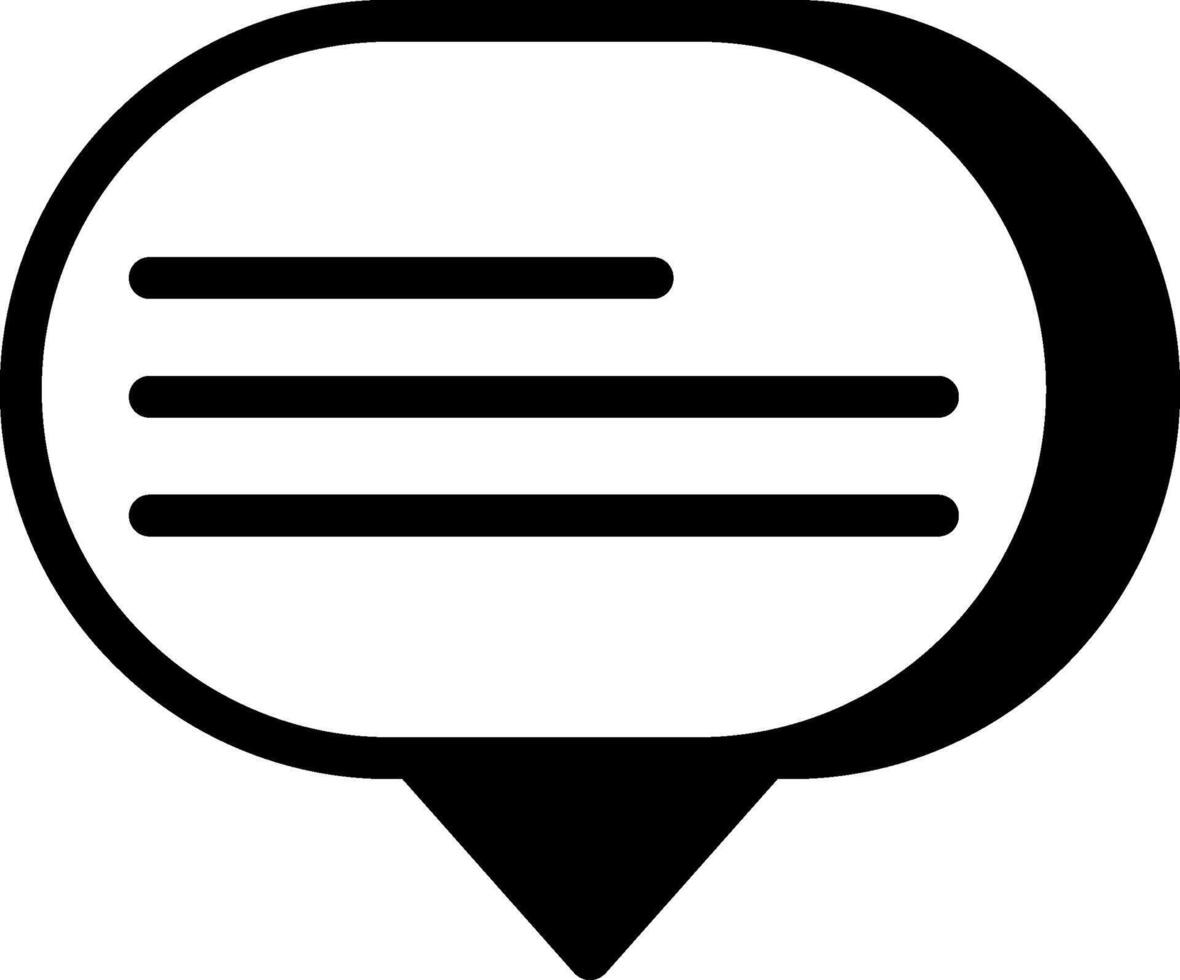 Speech Bubble Solid Black Icon vector
