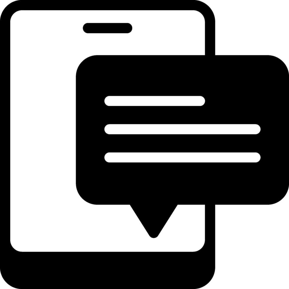 Mobile Message Bold Black Icon vector