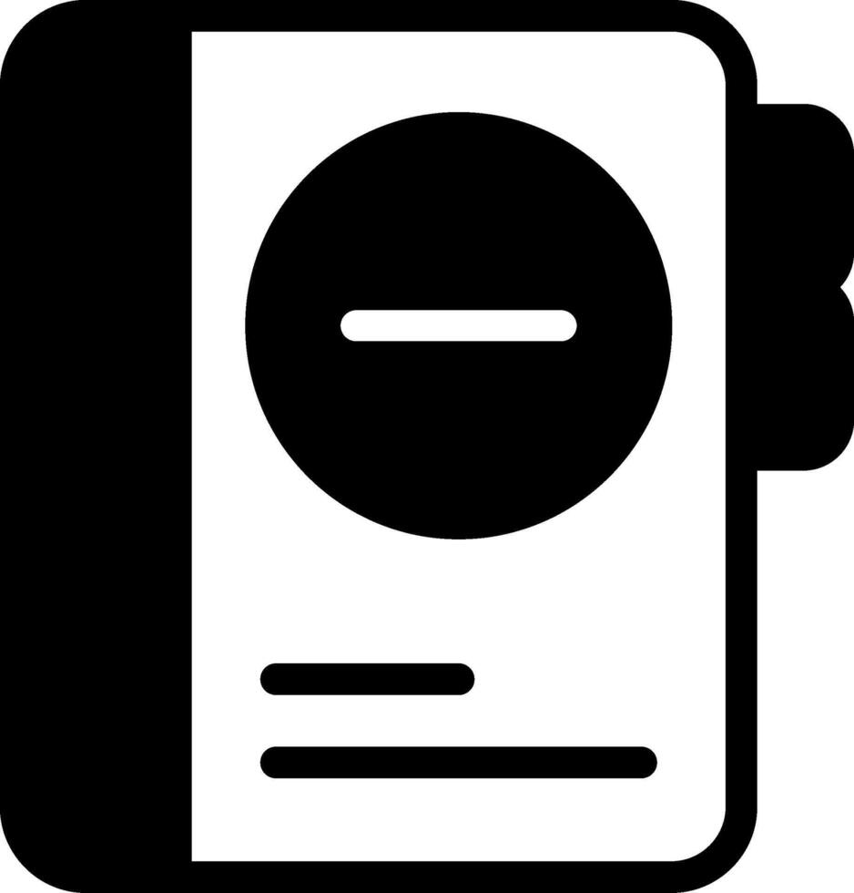 Black Remove Contact Solid Icon vector