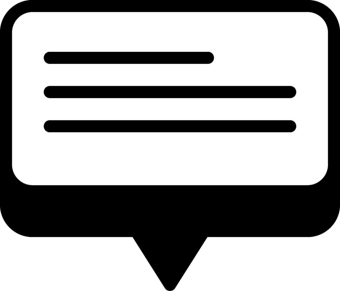 Chat Text Solid Black Icon vector