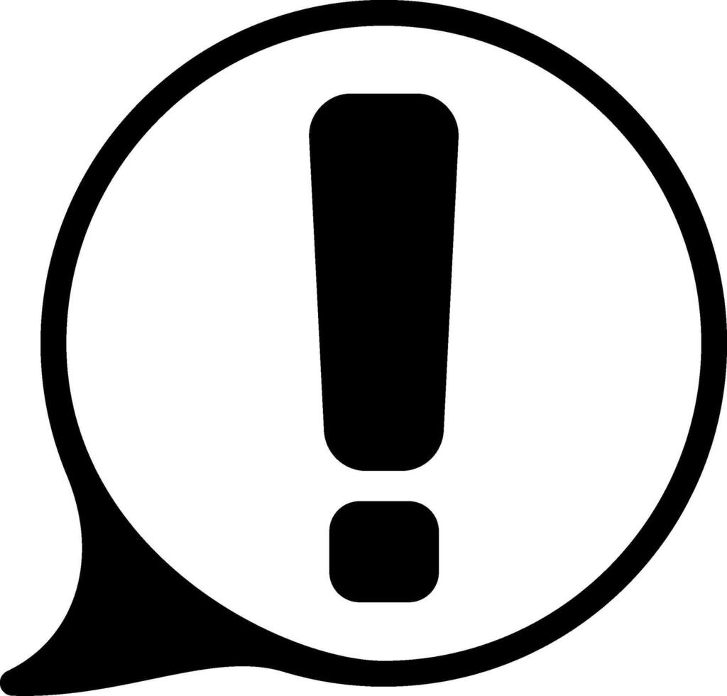 Warning Sign Solid Black Icon vector