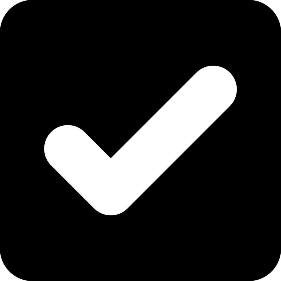 Checkmark Solid Black Icon vector