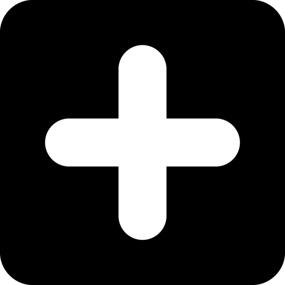 Add Black and White Icon vector