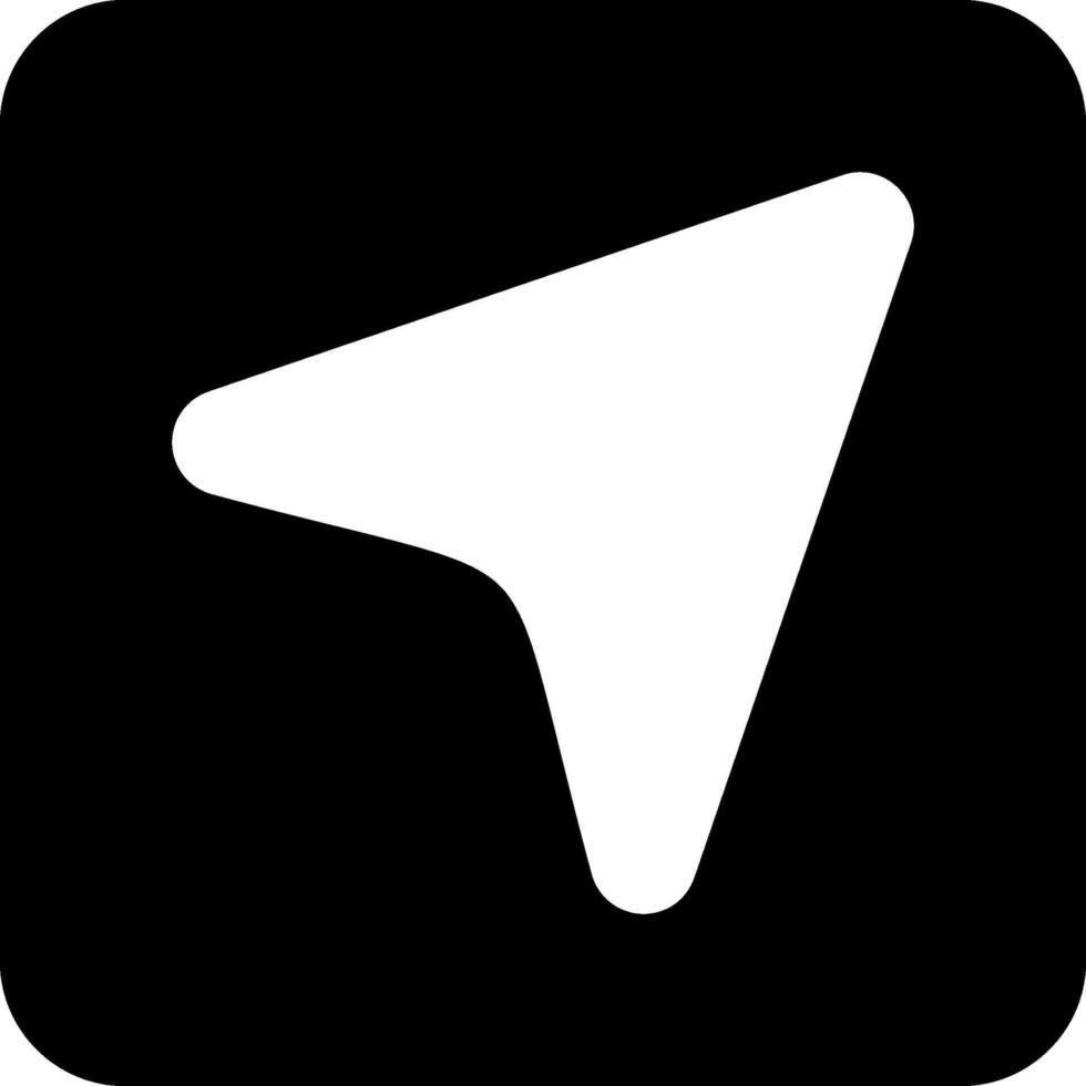 Navigate Modern Solid Black Icon vector