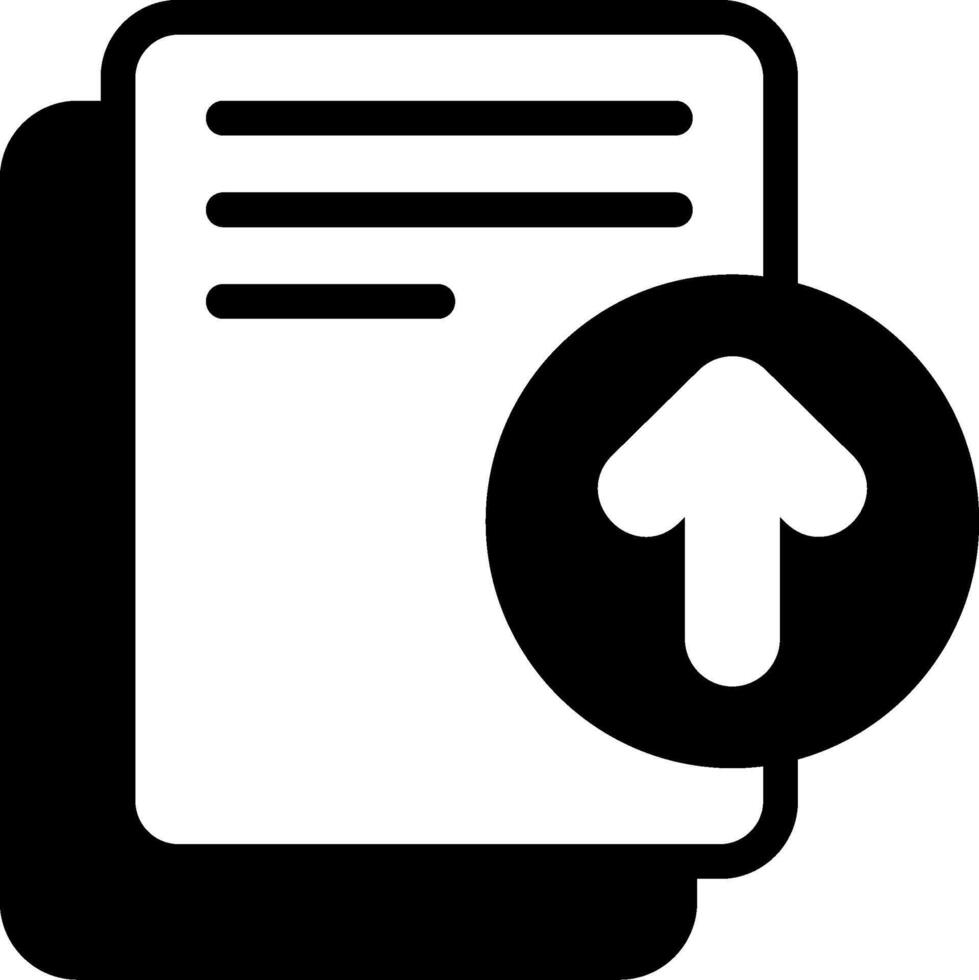Upload Document Black Icon vector