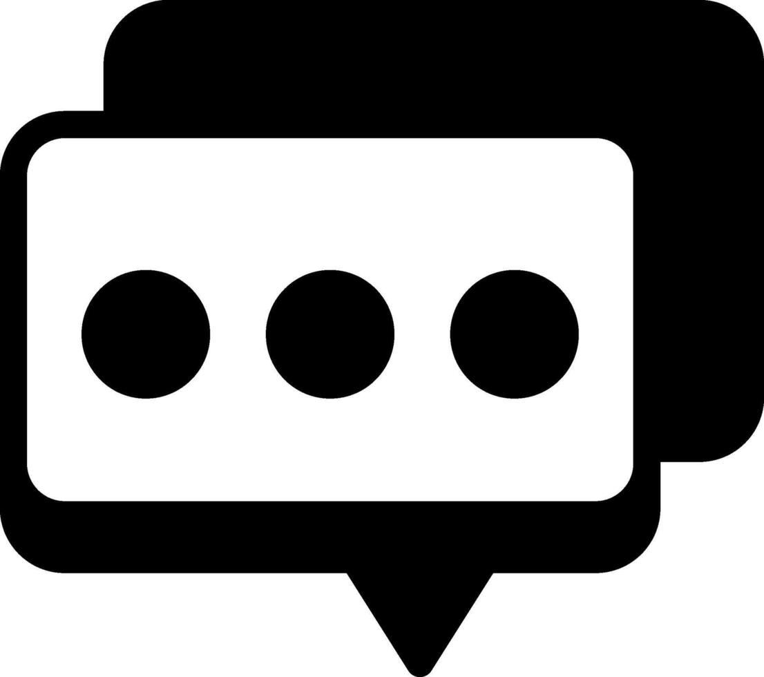 Double Chat Solid Black Icon vector