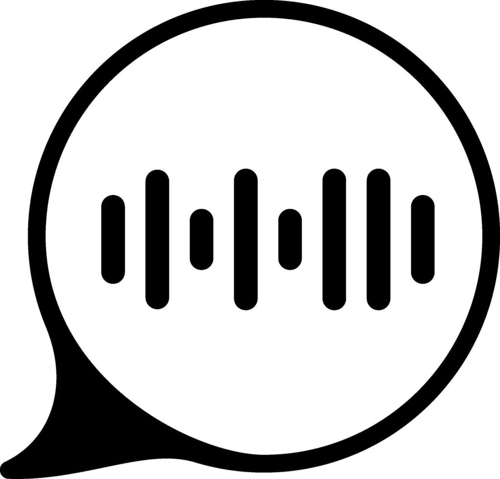 Voice Message Solid Black Icon vector