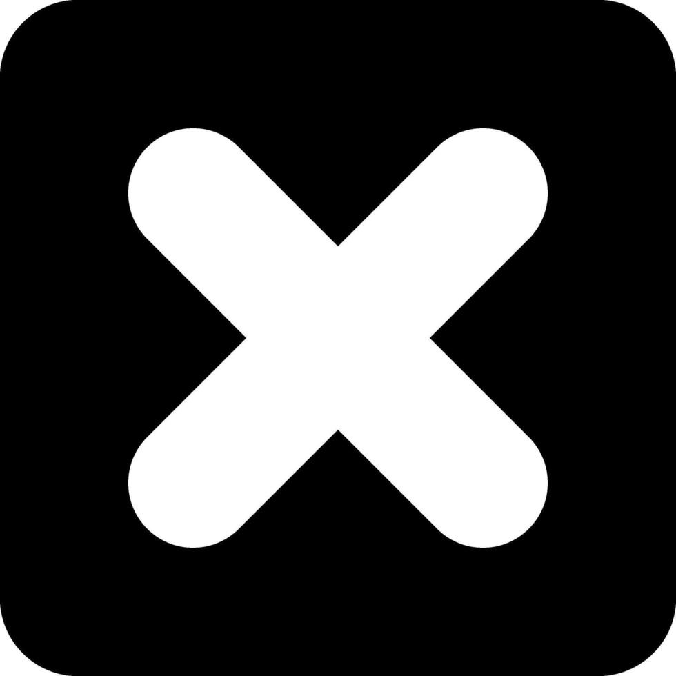 Crossmark Solid Black Icon vector