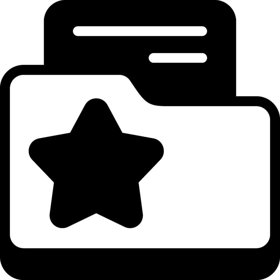 Favorite Folder Bold Black Icon vector