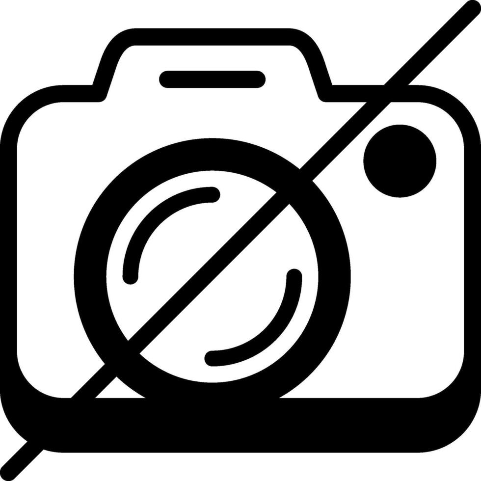 Camera Off Solid Black Icon vector
