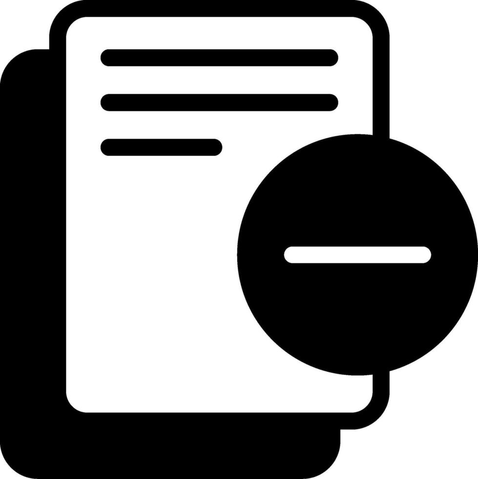 Remove Document Solid Icon vector
