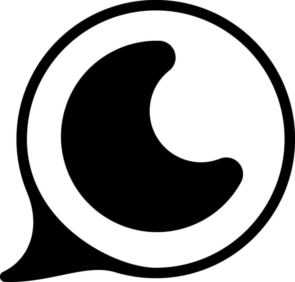 Dark Mode Chat Solid Black Icon vector