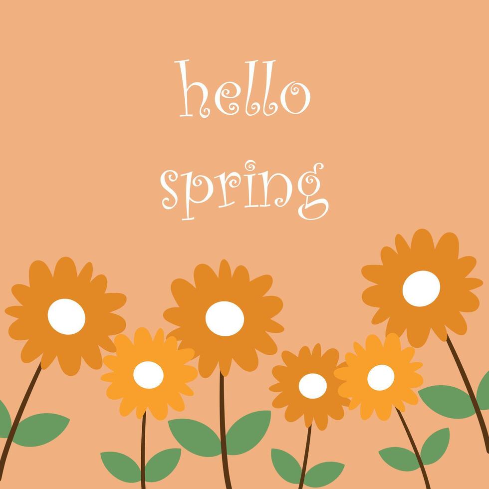Cute cartoon drawing sunflower. cute cartoon for spring cards, wallpaper and background vector