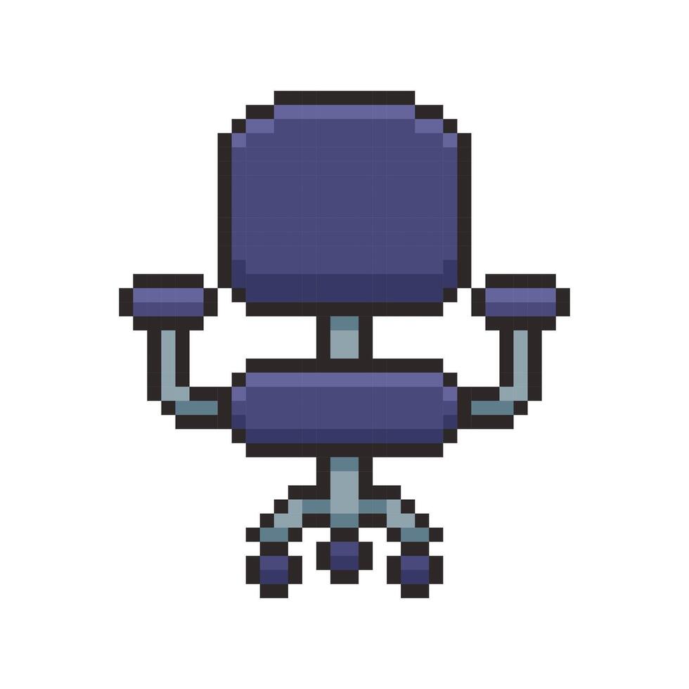 Pixel art Office Chair game asset design vector
