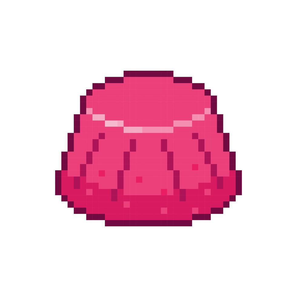 Pixel art Strawberry Jelly Dessert game asset design vector