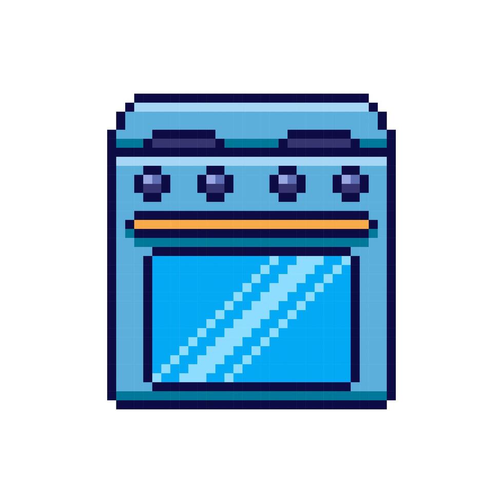 Pixel art Stove Icon game asset design vector