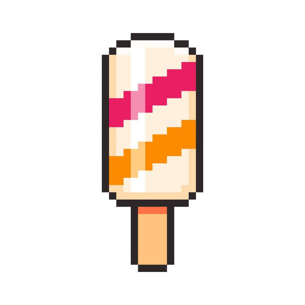 Pixel art Ice Cream game asset design vector