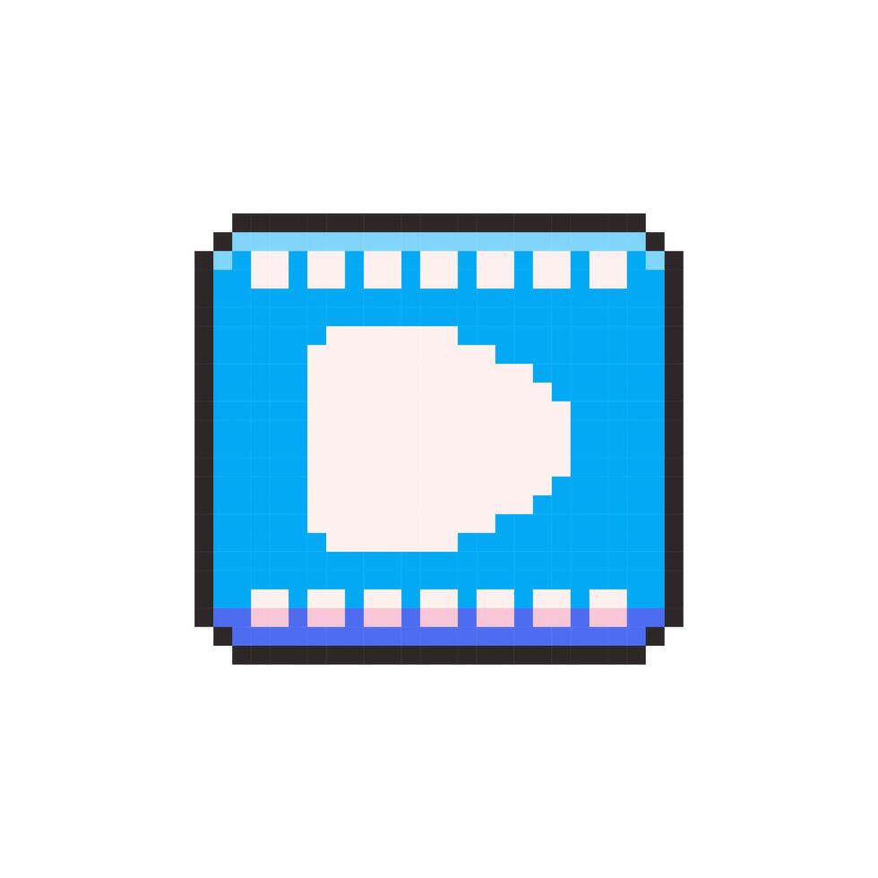 Pixel art Play Button game asset design vector