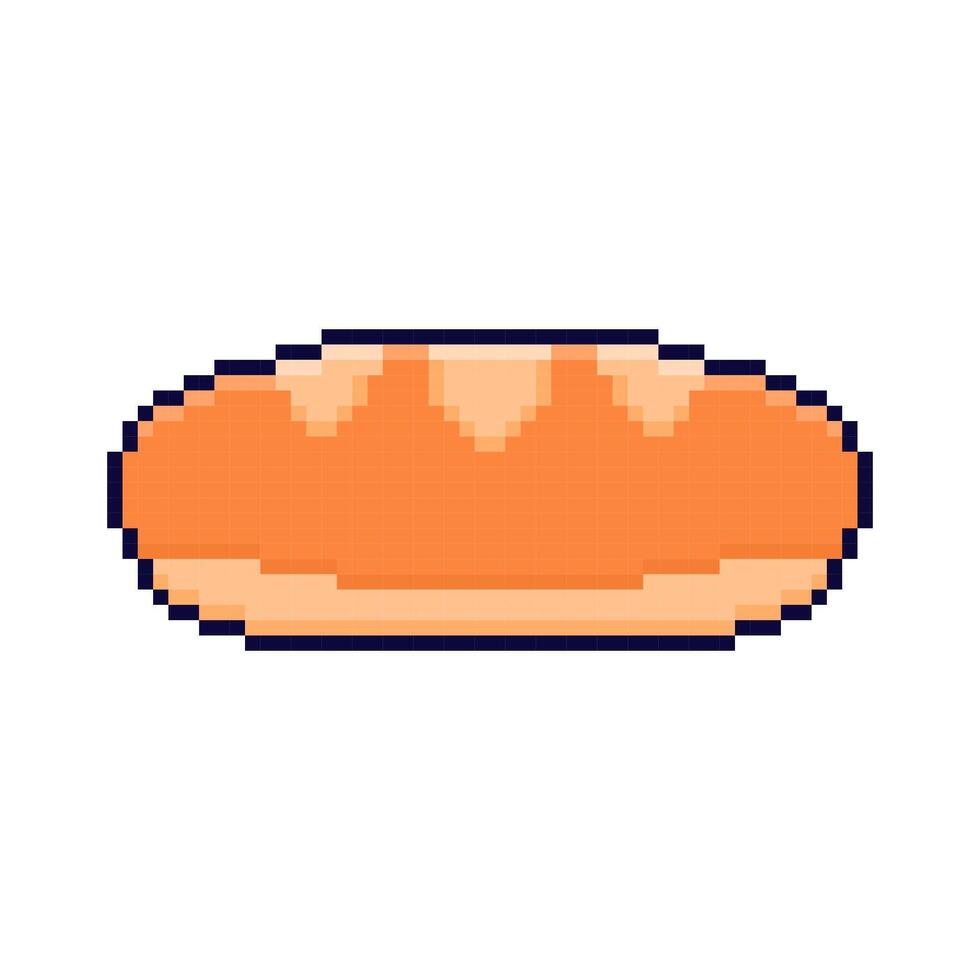 Pixel art Bread game asset design vector