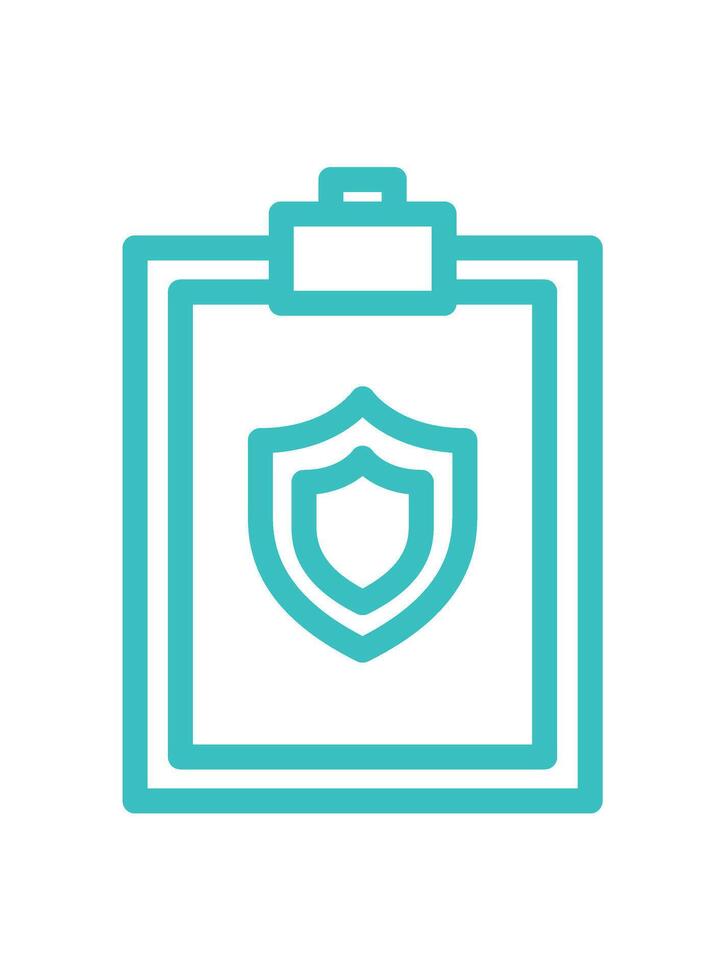 Clipboard with shield symbol representing security and protection. Digital insurance icon cyber security symbols concept. vector