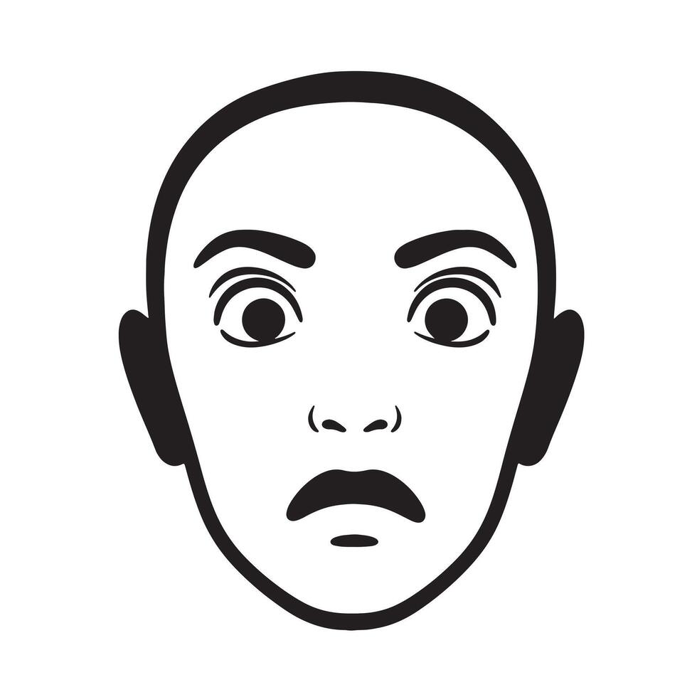 Angry Mood Facial Expression Cartoon Icons in Clean Style Bundle vector