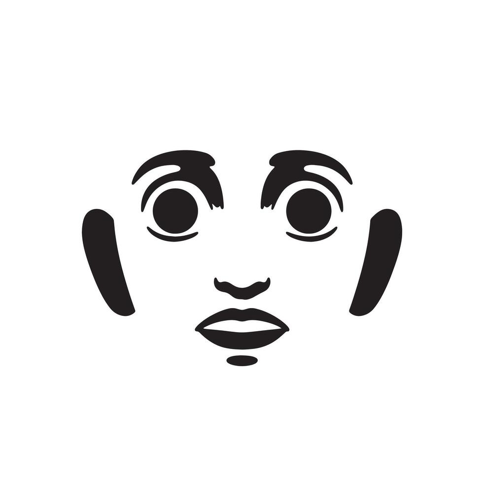 Cartoon Angry Mood Faces Expression Bundle with Monochrome Icon Design vector