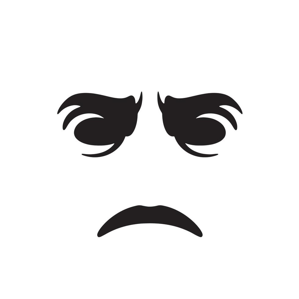 Angry Cartoon Mood Faces Icon Set in Expression Bundle Clean Design vector