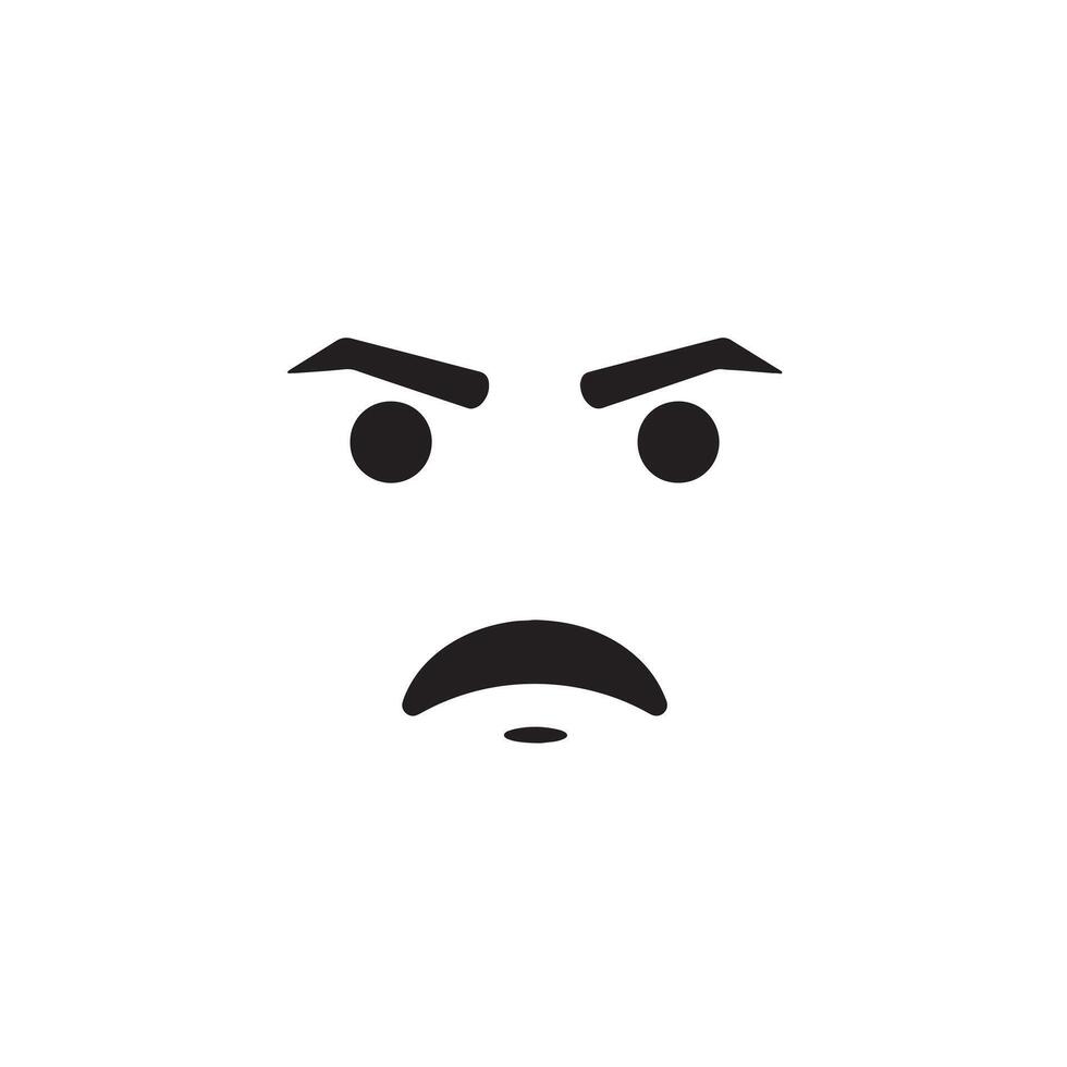 Angry Face Expressions with Cartoon Icons Bundle of Bold Character Mood vector
