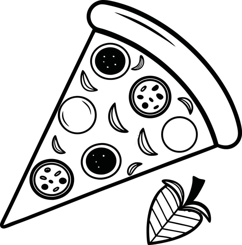 Delicious Single Slice of Pizza with Toppings, Isolated on White Background, Appealing Food Illustration - Professional digital artwork with vibrant colors and detailed composition vector