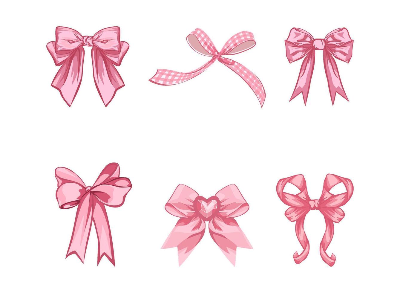 Collection of elegant pink coquette bows for fashion and design vector