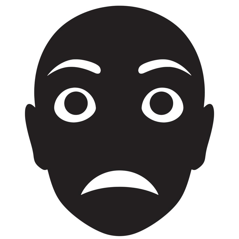 Cartoon Angry Mood Face Icons Bundle in Bold Expression Clean Style vector