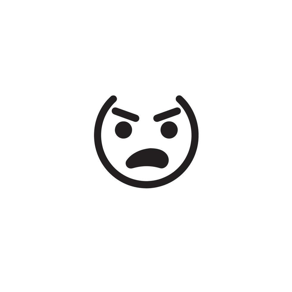 Angry Expression Faces Bundle with Cartoon Style Mood and Eyebrow Icons vector