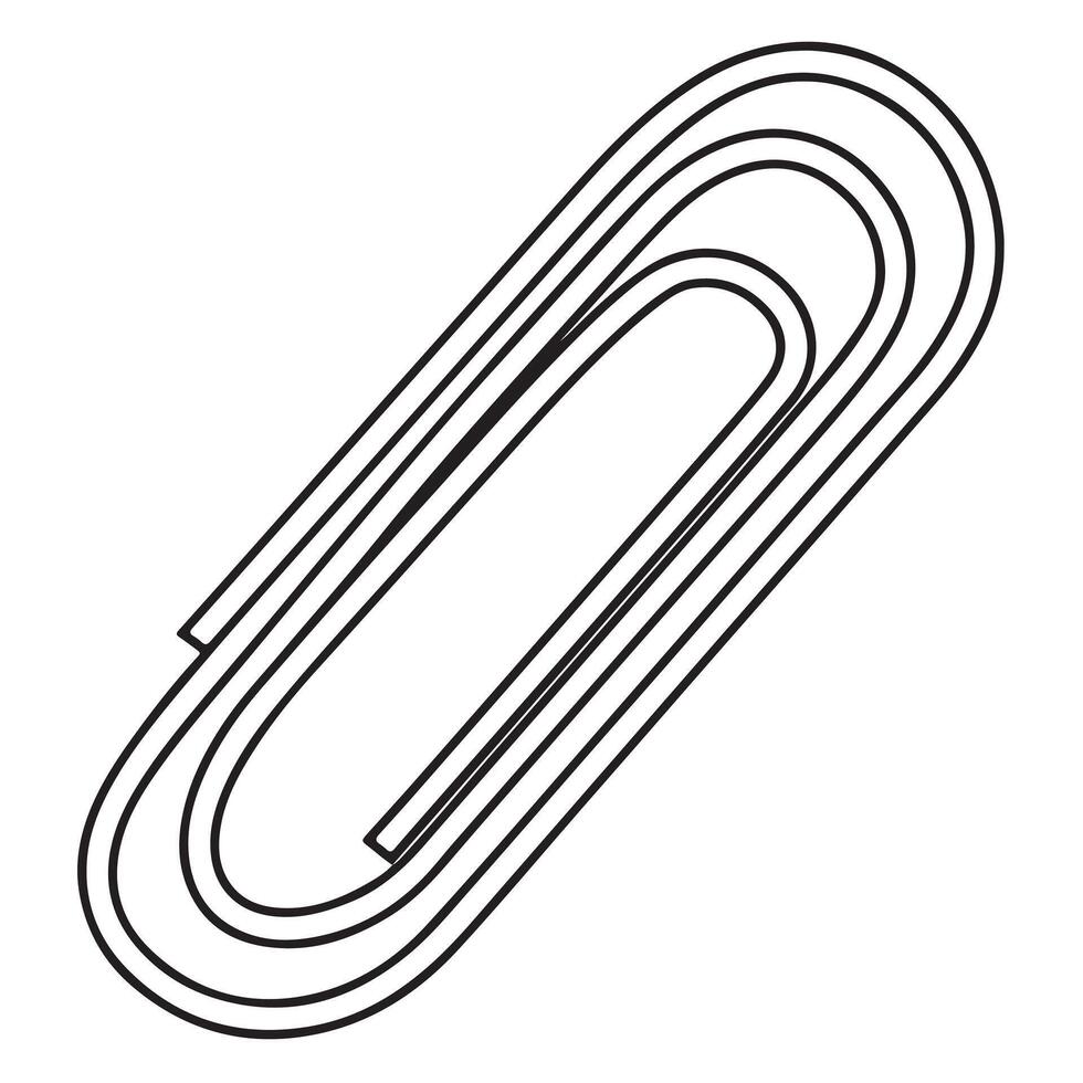 Stylish Line Art Illustration of a Paperclip A Simple, Elegant Design for Office Supplies and Stationery vector