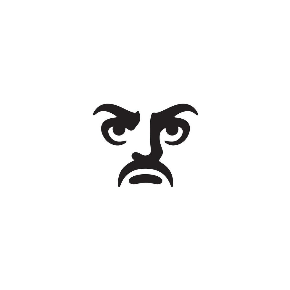 Cartoon Angry Icons Bundle Displaying Emotion and Expression in Faces vector