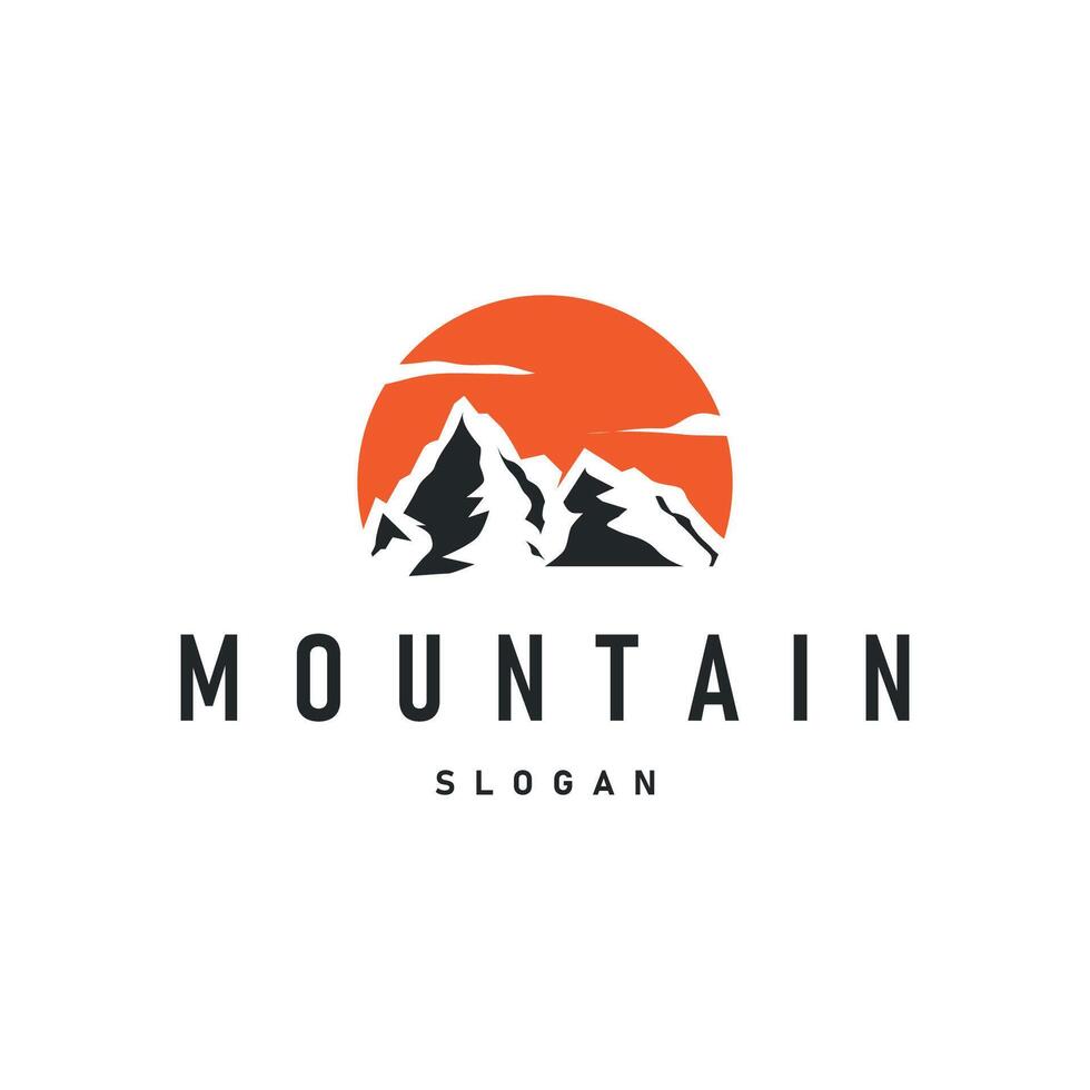 mountain logo concept minimalist design natural mountains with a simple minimalist vector