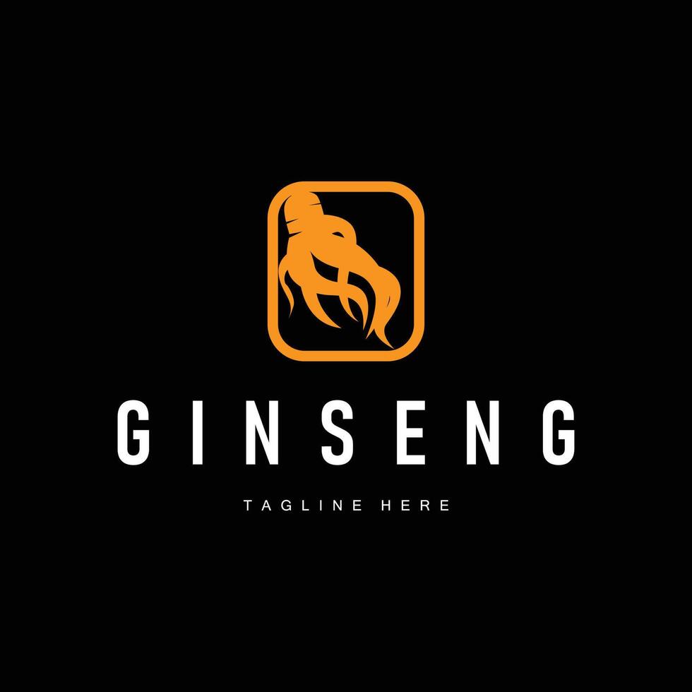 Ginseng logo design concept of natural herbal vector