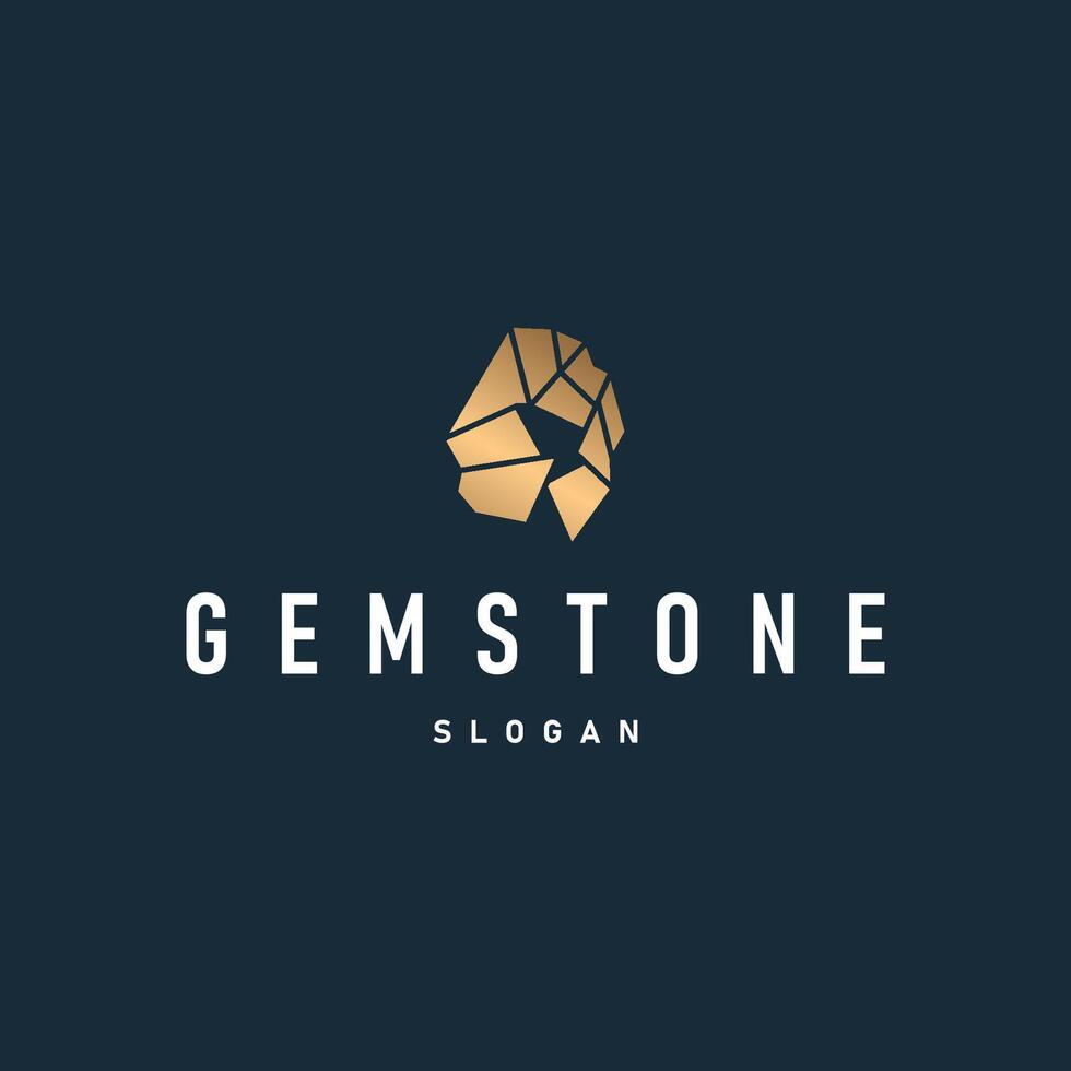 gemstone logo design natural gemstone chunks with a modern simple line vector