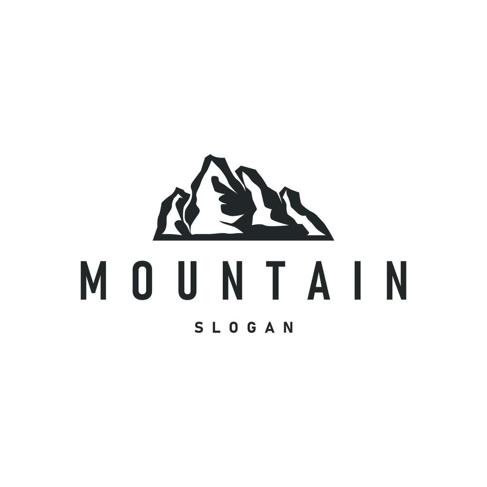 mountain logo concept minimalist design simple natural mountains with a simple black silhouette as a brand template symbol and template illustration vector
