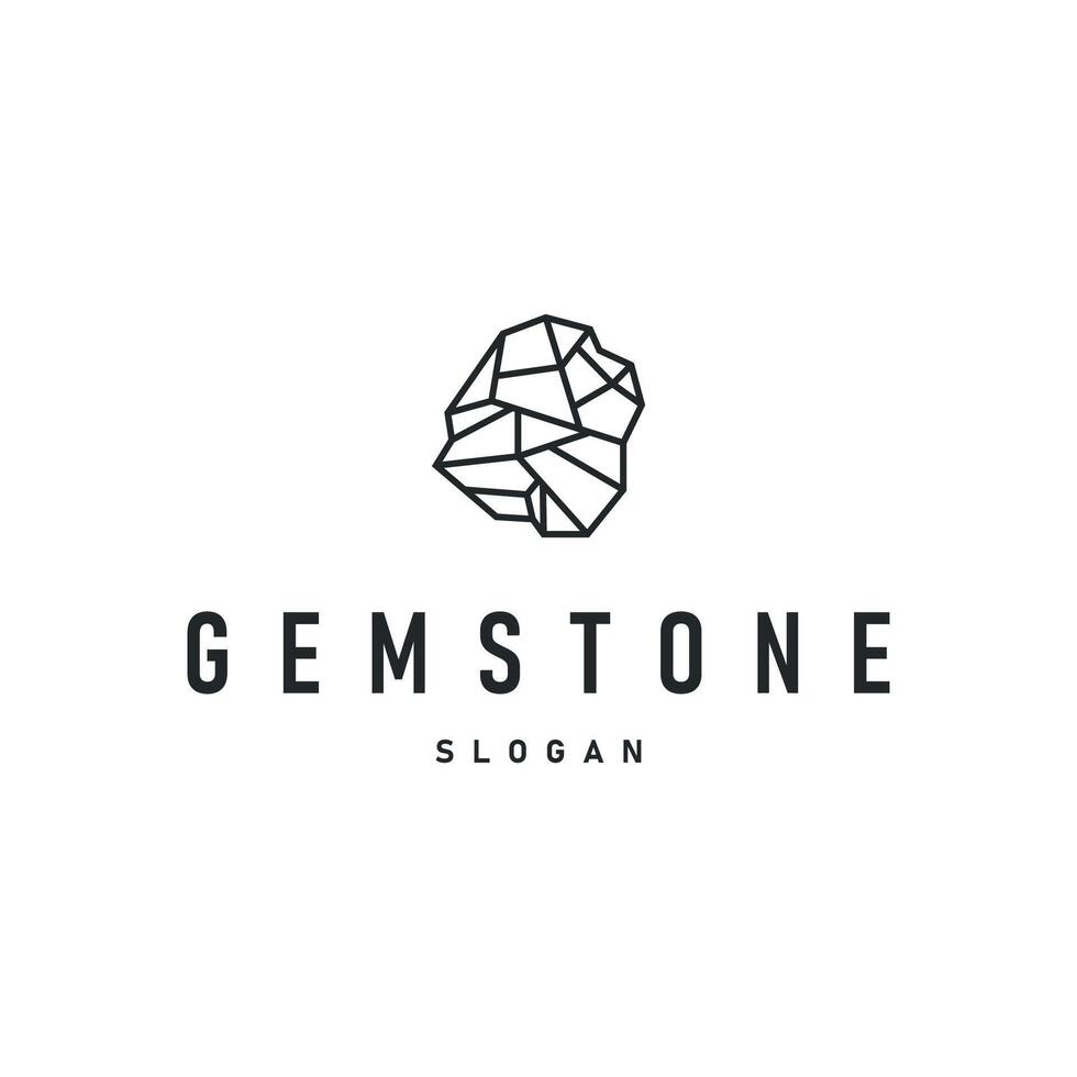 gemstone logo design natural gemstone chunks with a modern simple line concept as a of jewelry simple vector