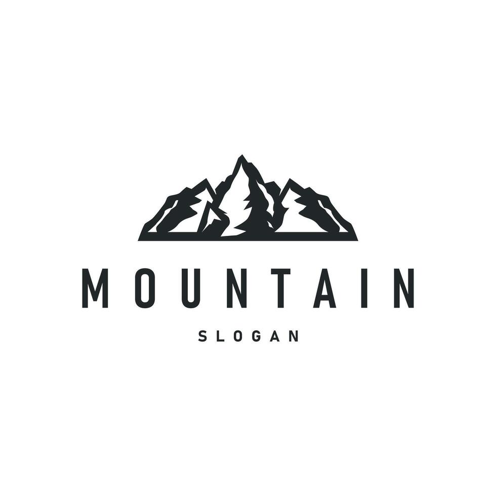 mountain logo concept minimalist design simple natural mountains a simple minimalist black silhouette as a brand template symbol and template illustration vector