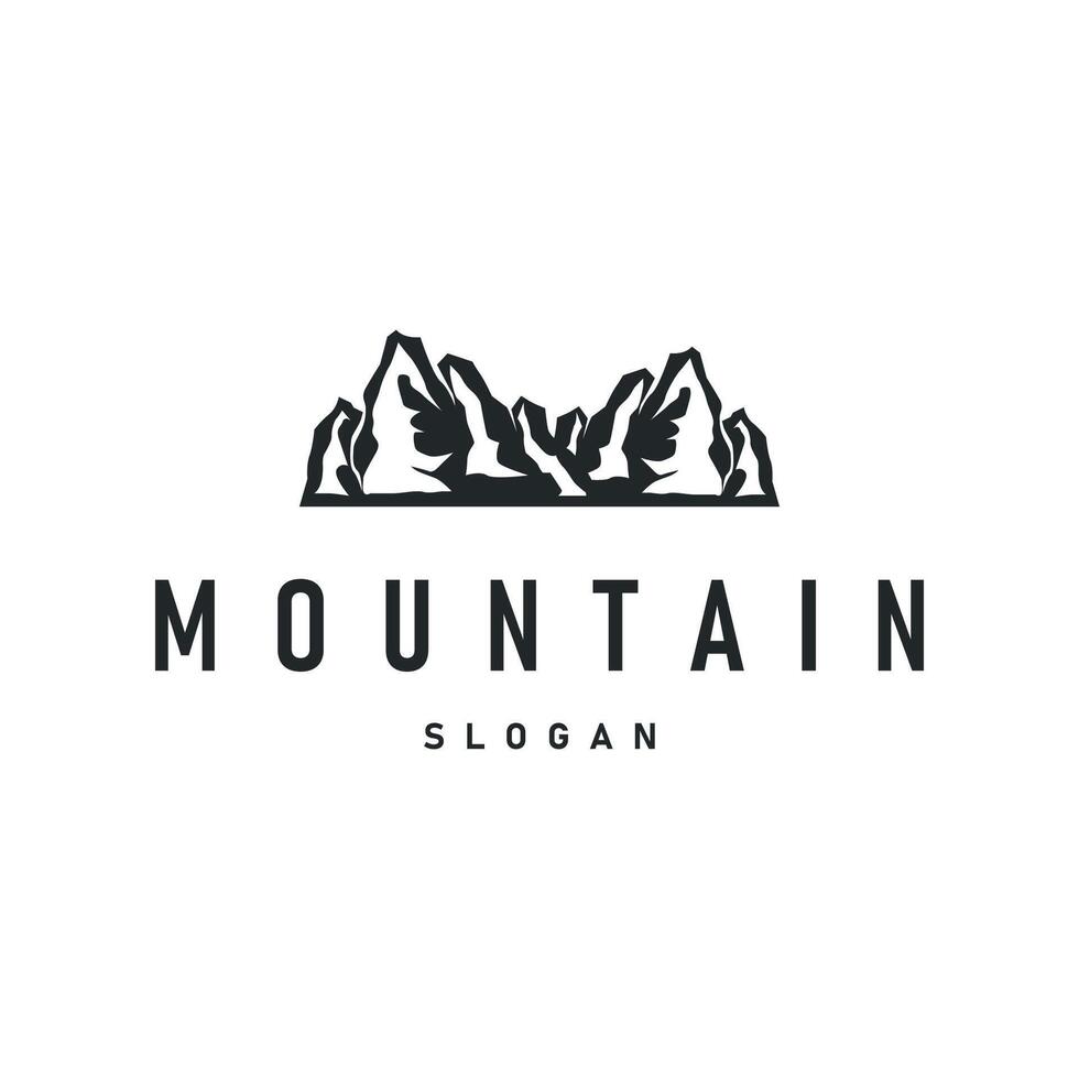 mountain logo design simple natural mountains a simple minimalist black silhouette as a brand template symbol and template illustration vector