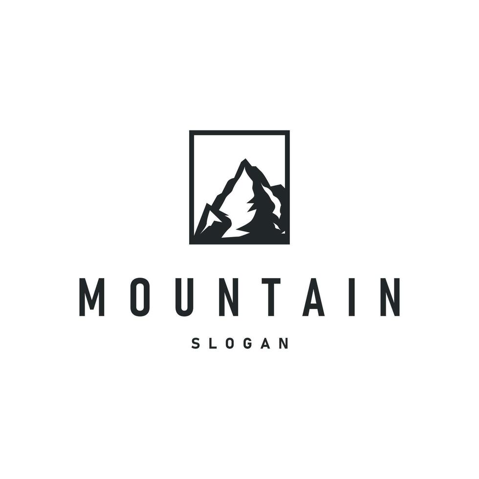 mountain logo concept design simple natural mountains with a simple minimalist vector