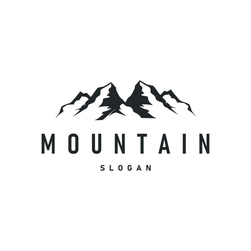 mountain logo minimalist design simple natural mountains with a simple minimalist black silhouette as a brand template symbol and template illustration vector