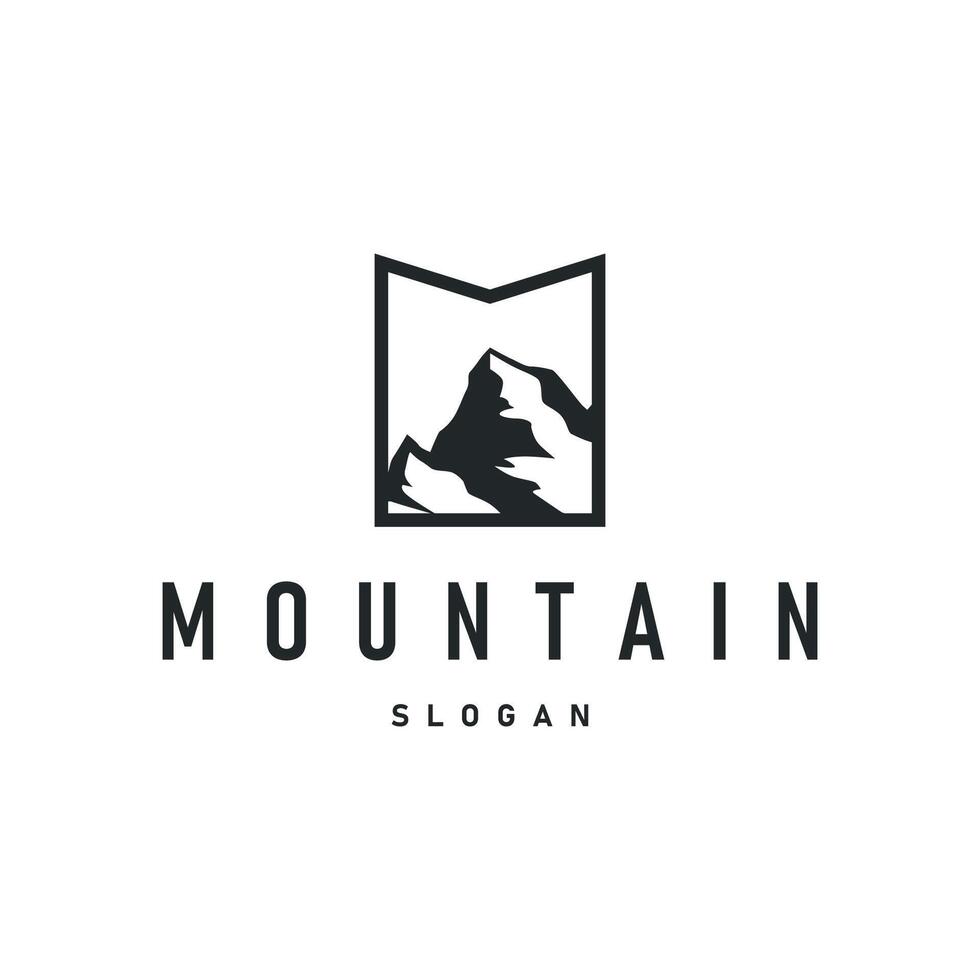mountain logo concept minimalist design natural mountains with a simple minimalist black silhouette as a brand template symbol and template illustration vector