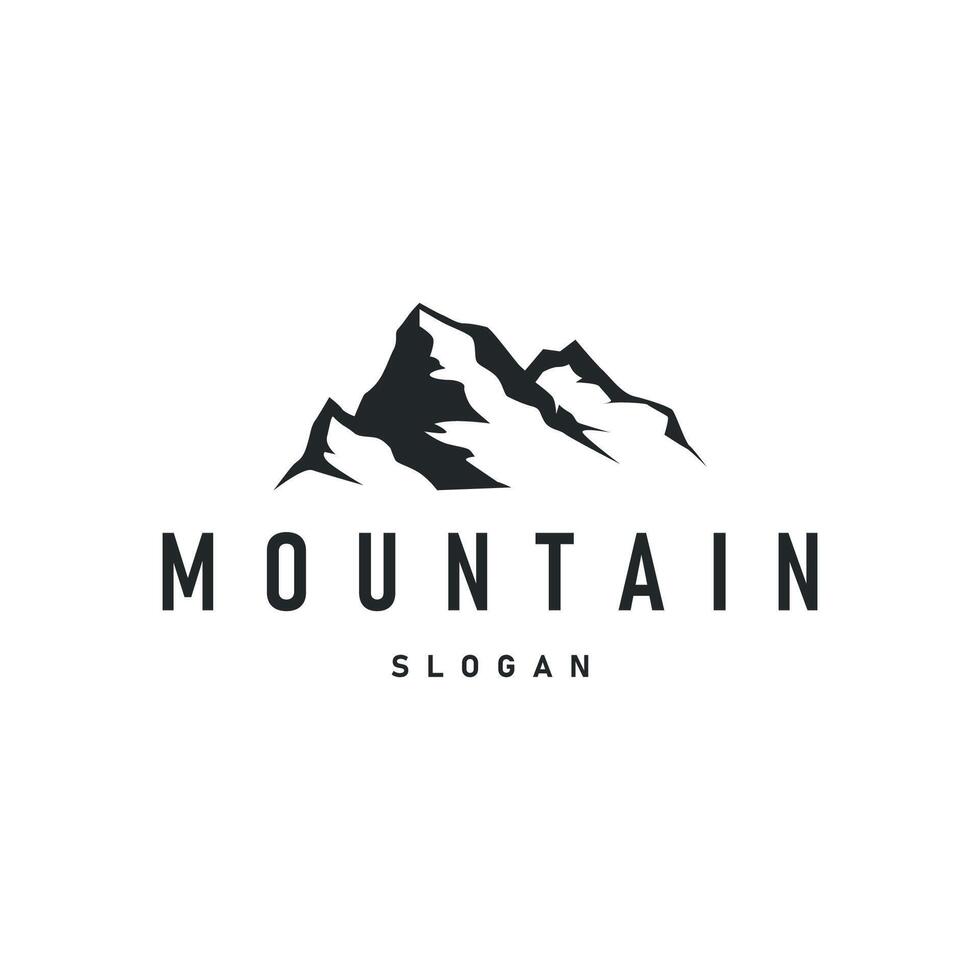 mountain logo concept minimalist natural mountains with a simple minimalist black silhouette as a brand template symbol and template illustration vector