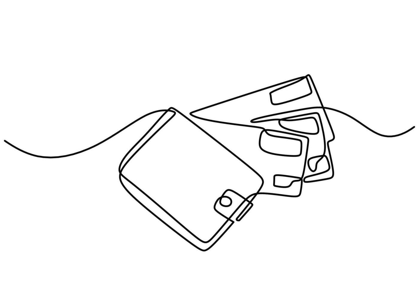 Continuous one single line drawing Credit Debit Cards. vector