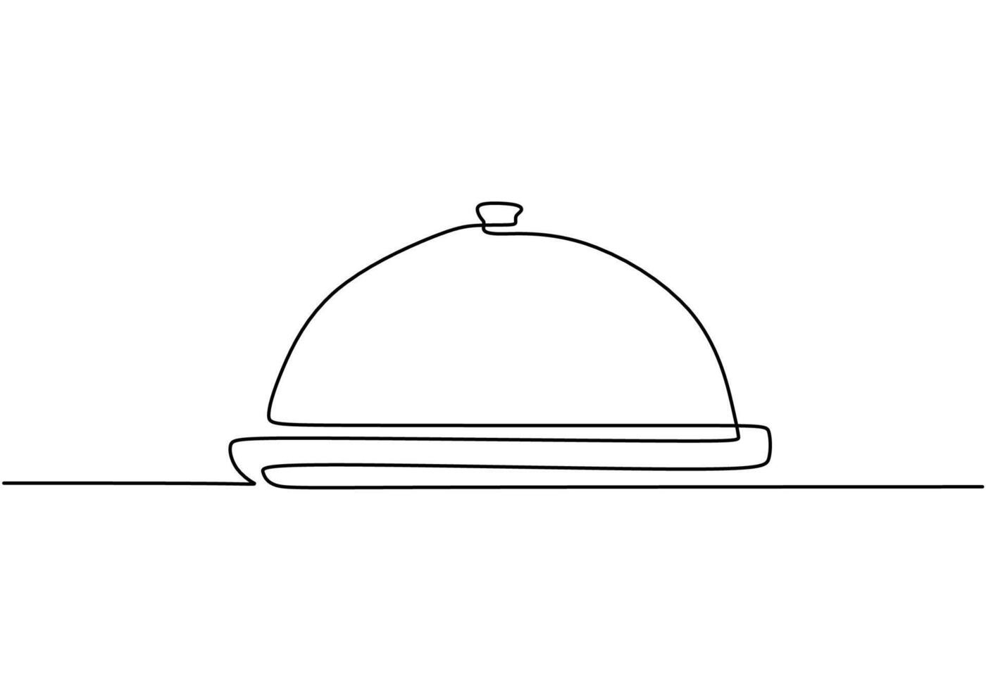 One line drawing Catering dish serving illustration vector