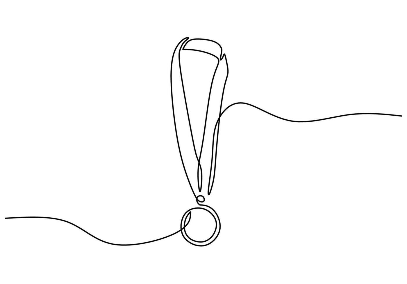 Single continuous one line drawing of medals, awards, olympics illustration. vector
