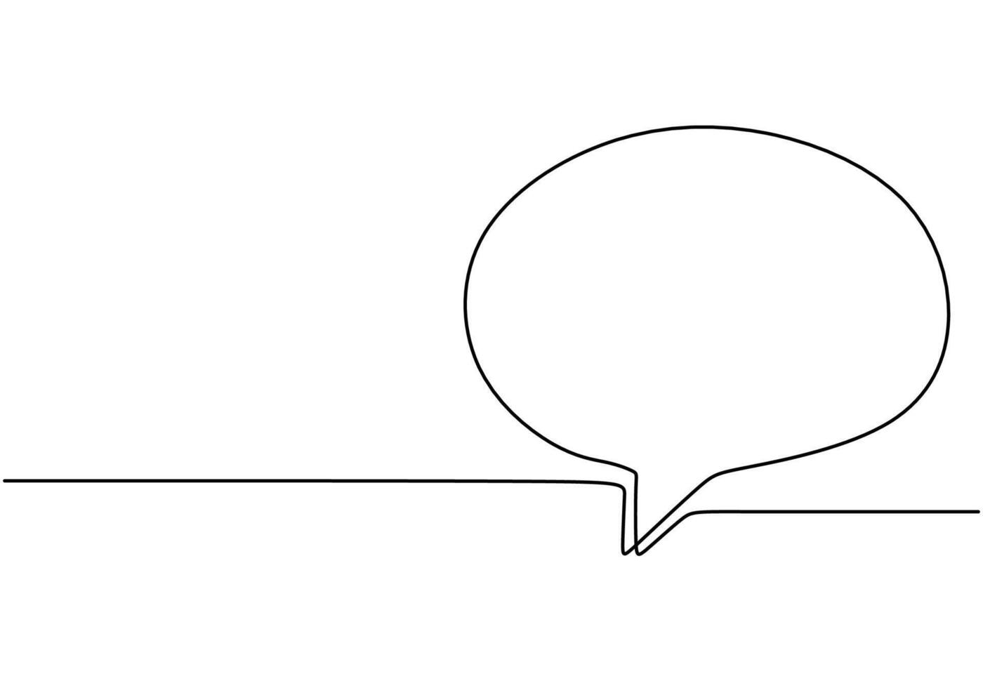 Single line drawing of speech message bubble vector